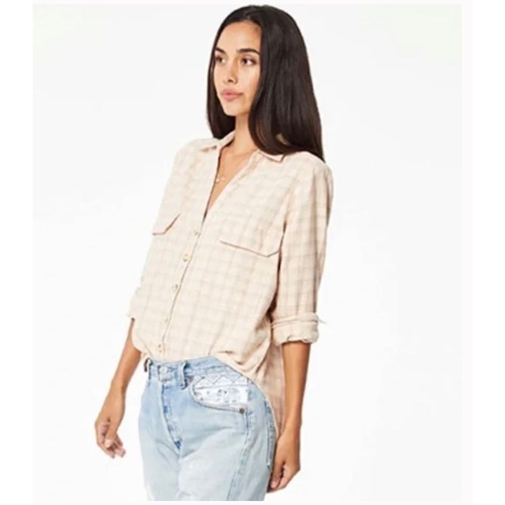Roberta Roller Rabbit 100% Cotton Chic Plaid Button-Up Blouse‎ Size XS